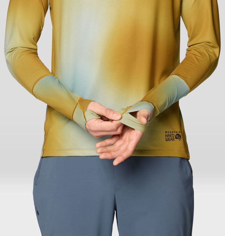 Men's Butter Up Long Sleeve, Color: Olive Gold Multi Ombre Print, image 5