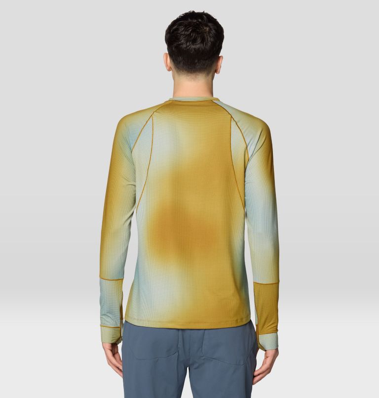 Men's Butter Up Long Sleeve, Color: Olive Gold Multi Ombre Print, image 2