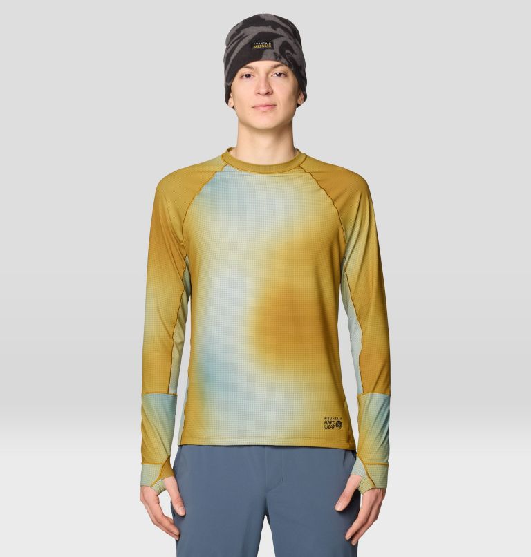 Men's Butter Up Long Sleeve, Color: Olive Gold Multi Ombre Print, image 1