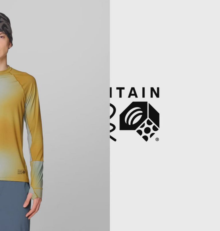 Men's Butter Up Long Sleeve, Color: Olive Gold Multi Ombre Print