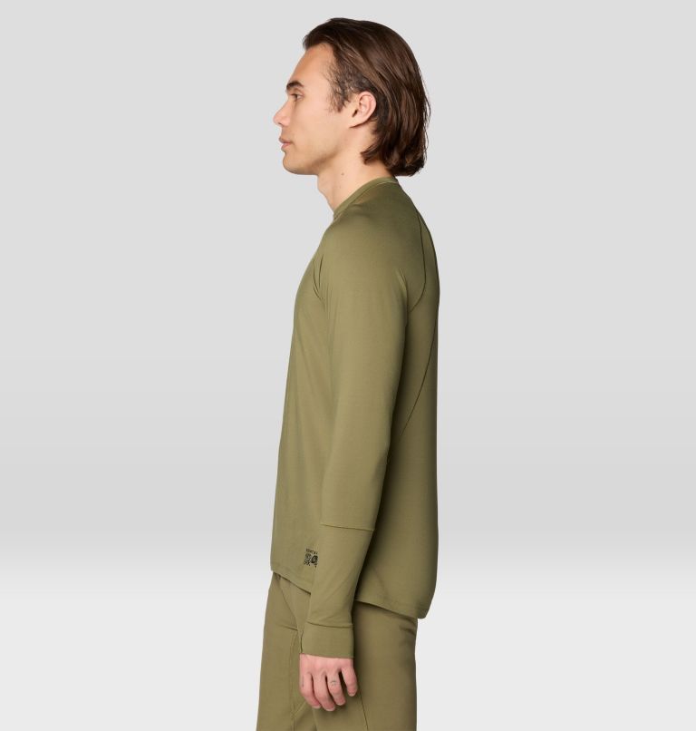 Men's Butter Up Long Sleeve, Color: Combat Green, image 3