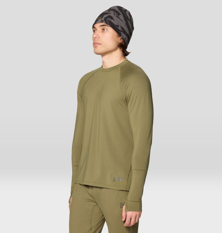 Men's Butter Up Long Sleeve, Color: Combat Green, image 4