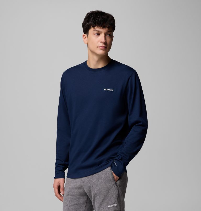 Men's Planetary Point Long Sleeve Technical Graphic T-Shirt, Color: Collegiate Navy, LC Gem Columbia, image 4