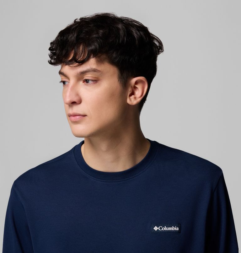 Men's Planetary Point Long Sleeve Technical Graphic T-Shirt, Color: Collegiate Navy, LC Gem Columbia, image 5