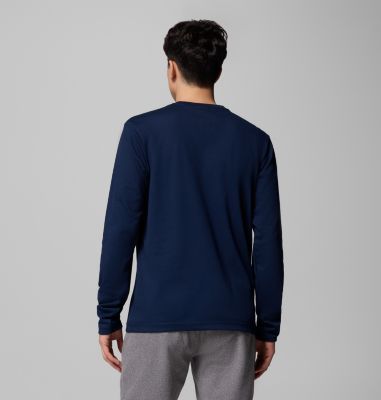 Maglia tecnica a maniche lunghe stampata Planetary Point da uomo, Color: Collegiate Navy, LC Gem Columbia, image 7