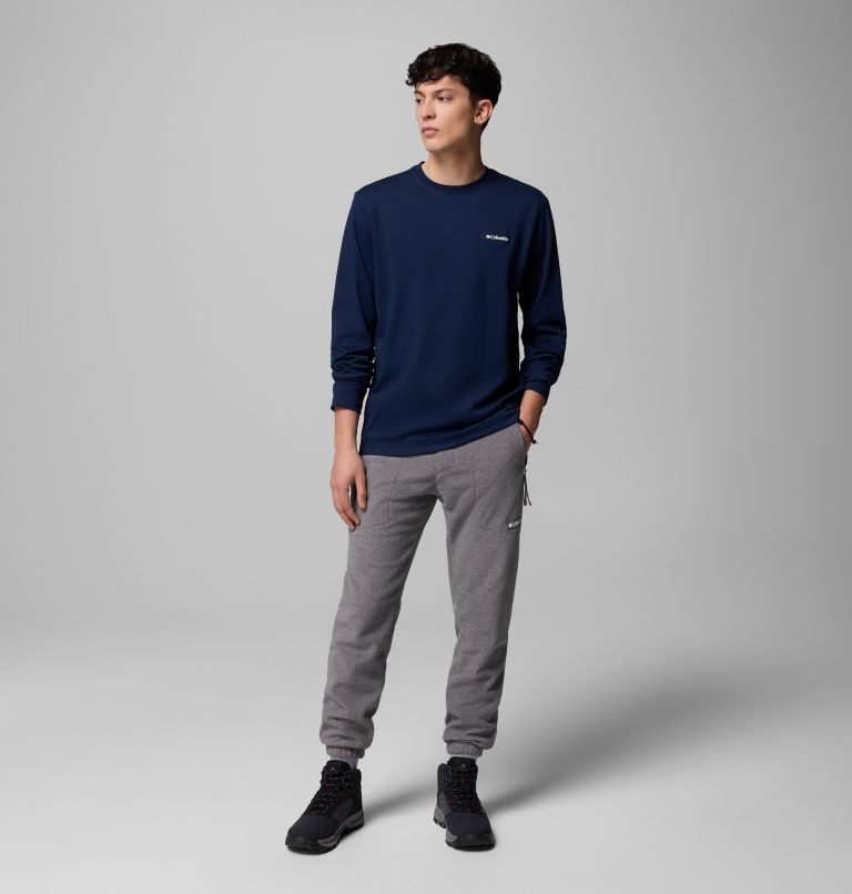 Men's Planetary Point Long Sleeve Technical Graphic T-Shirt, Color: Collegiate Navy, LC Gem Columbia, image 2