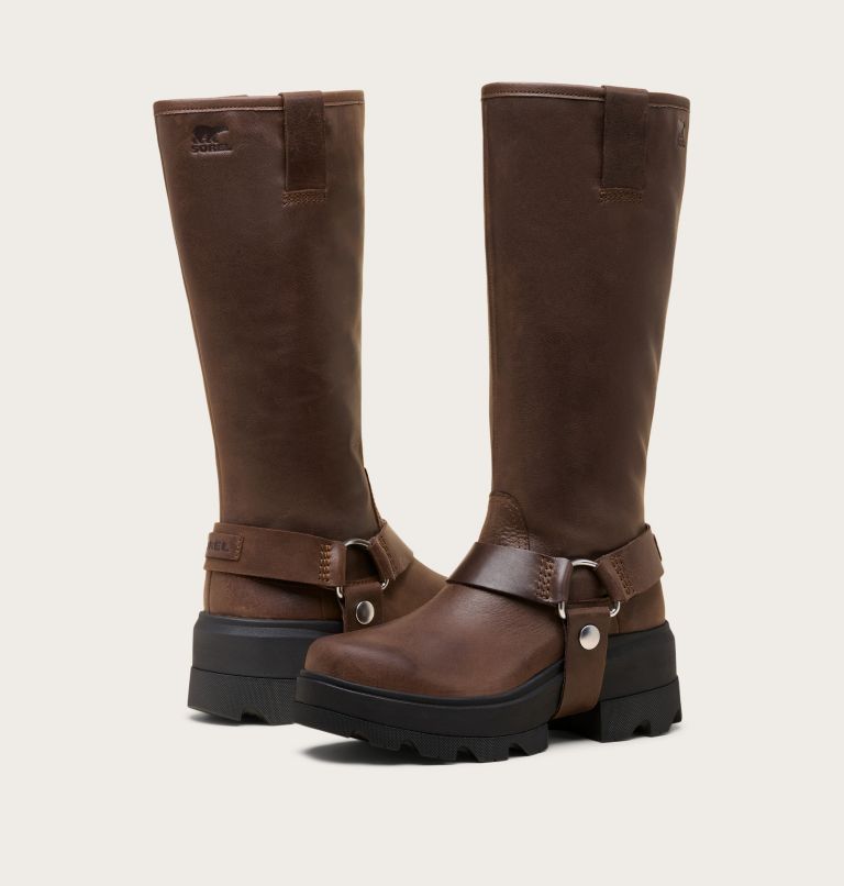 Women's JOAN FRWD Tall Waterproof Boots, Color: Tobacco, Black, image 8