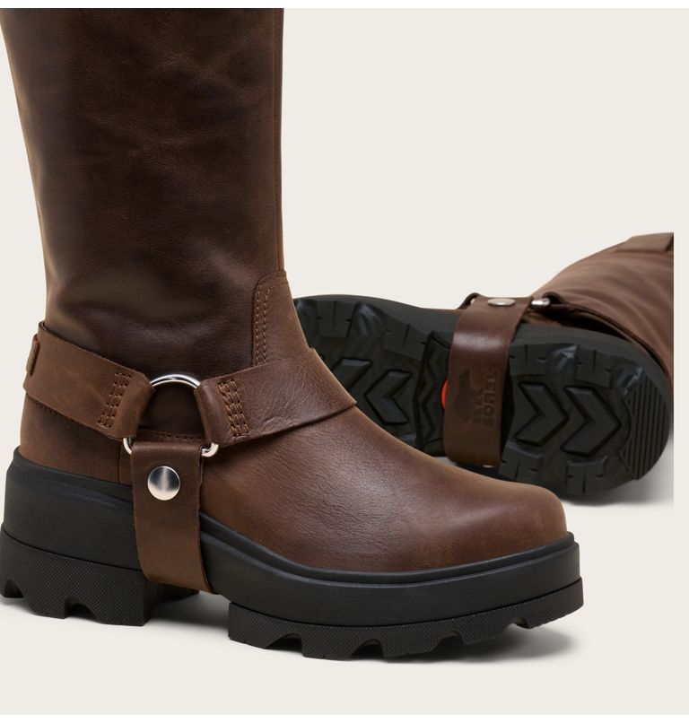Women's JOAN FRWD Tall Waterproof Boots, Color: Tobacco, Black, image 9