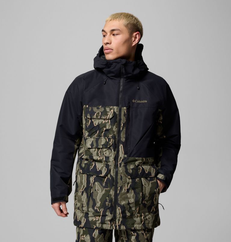 Manteau imprimé Coreshot pour homme, Color: Greenscape Treebark Print, Black, image 1