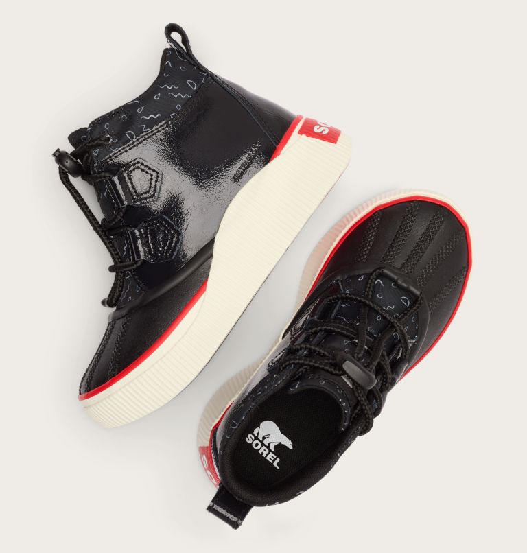 Botte Imperméable Classique OUT N ABOUT IV Enfant, Color: Black, Bright Red, image 5