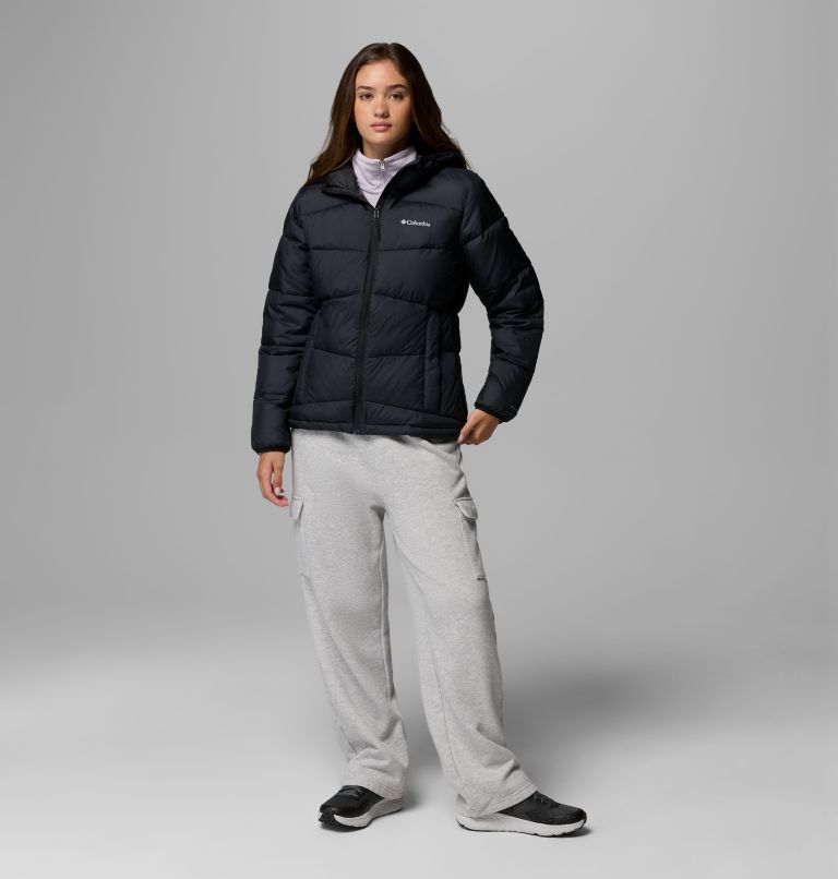 Women's Fivemile Butte Hooded Puffer Jacket, Color: Black, image 2