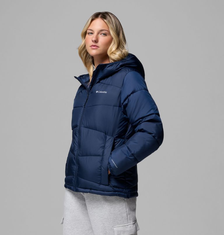 Women's Fivemile Butte Hooded Puffer Jacket, Color: Collegiate Navy, image 4