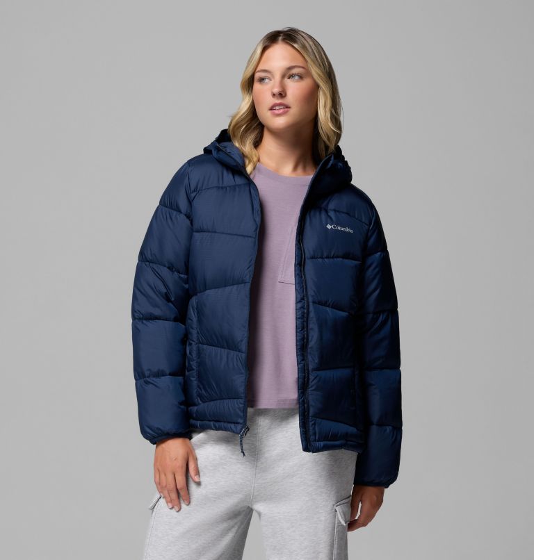 Women's Fivemile Butte Hooded Puffer Jacket, Color: Collegiate Navy, image 5