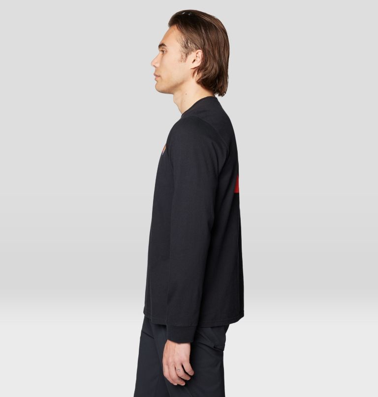 Haut à manches longues pour hommes avec logo tricolore, Color: Black, image 3