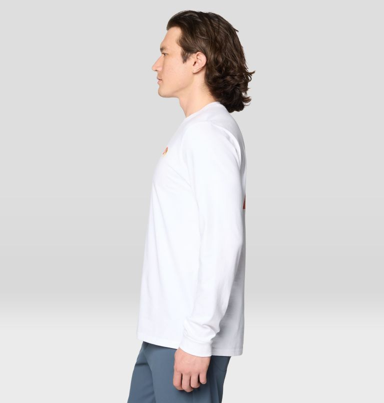 Men's Tri-Color Logo Long Sleeve, Color: White, image 3