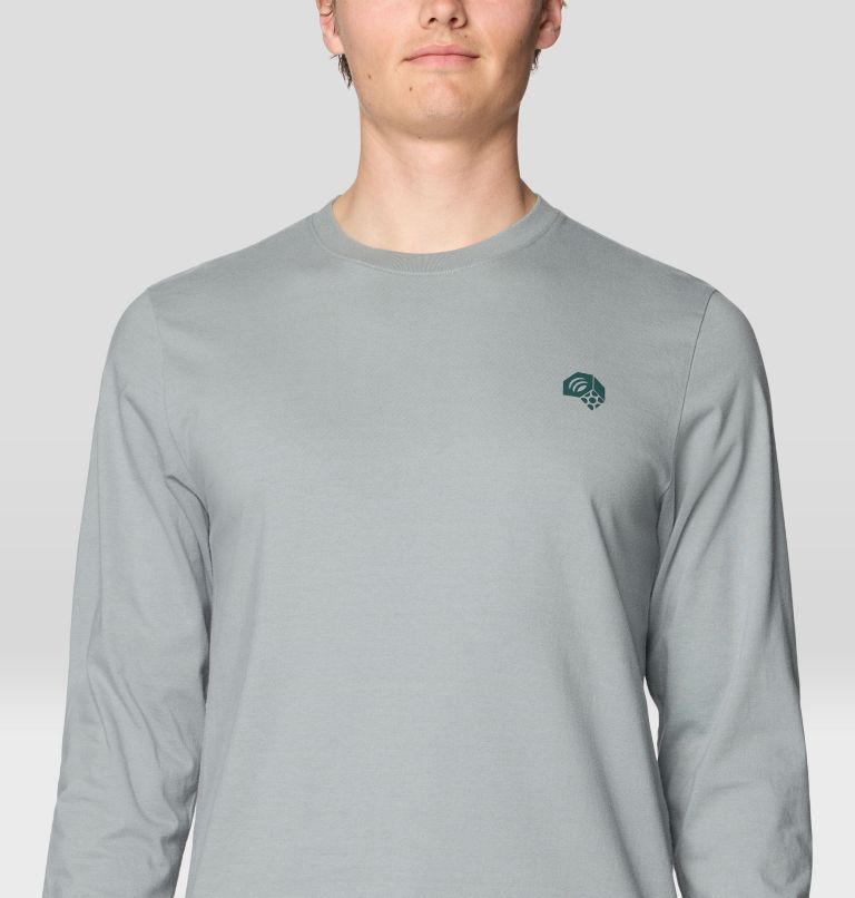 Men's Tri-Color Logo Long Sleeve, Color: Wet Stone, image 4