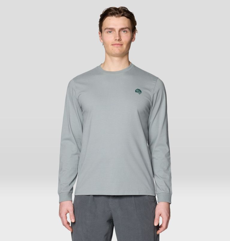 Men's Tri-Color Logo Long Sleeve, Color: Wet Stone, image 1