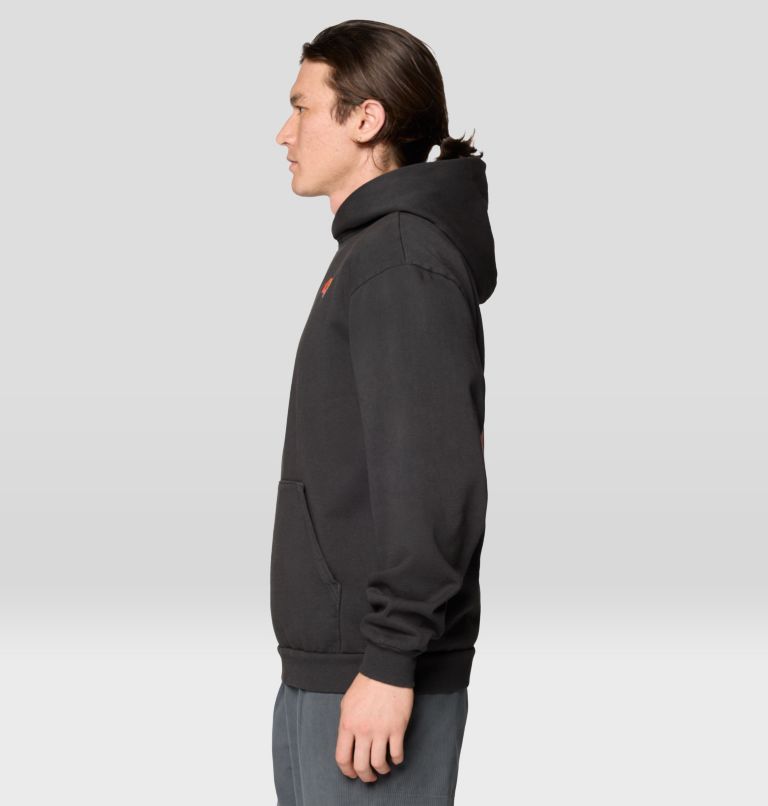 Men's Tri-Color Logo Garment Dyed Hoody, Color: Stealth Grey, image 3