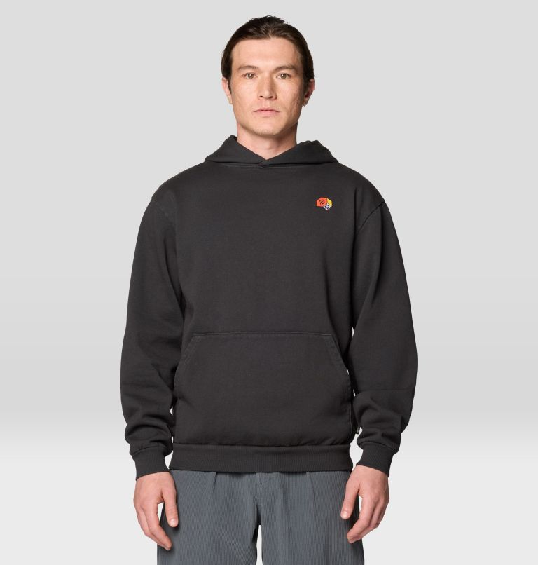Men's Tri-Color Logo Garment Dyed Hoody, Color: Stealth Grey, image 1
