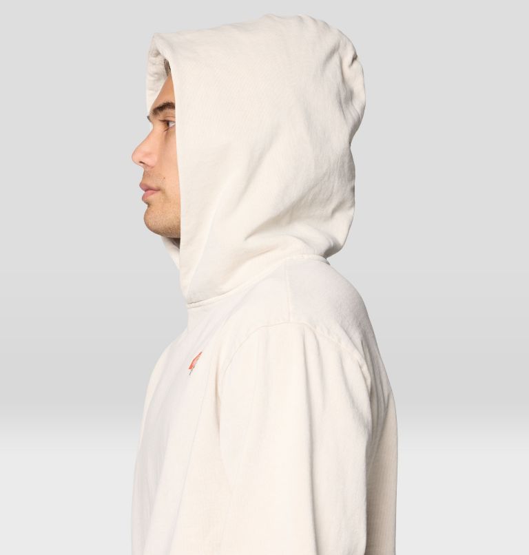Men's Tri-Color Logo Garment Dyed Hoody, Color: Fossil, image 7