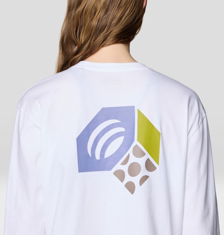Women's Tri-Color Logo Crop Long Sleeve, Color: White, image 4