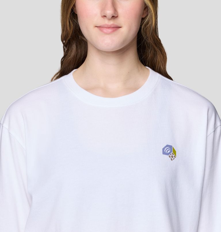 Women's Tri-Color Logo Crop Long Sleeve, Color: White, image 5