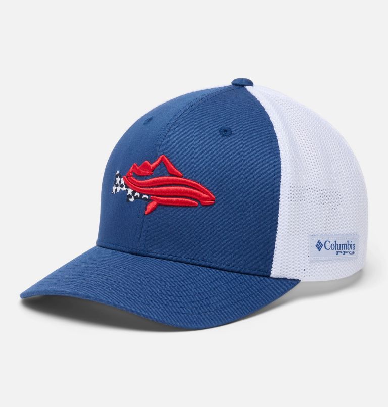 PFG Silver Bank Ball Cap, Color: Night Tide, White, image 1