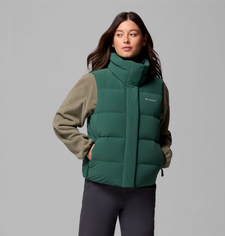 Women's Amaze Puff Vest, Color: Rain Forest, image 1