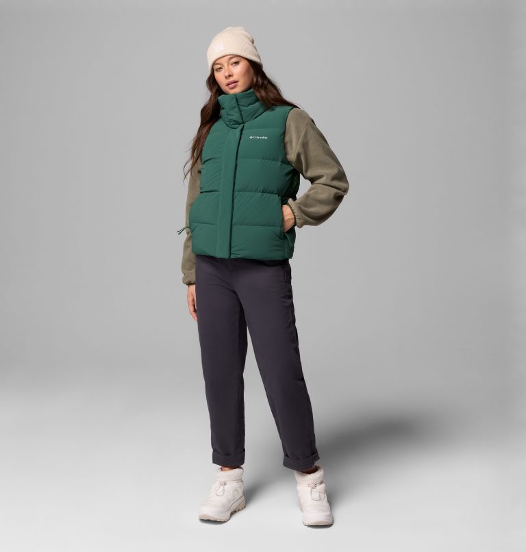 Women's Amaze Puff Vest, Color: Rain Forest, image 2