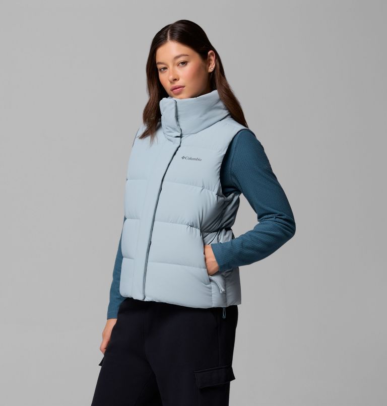 Women's Amaze Puff Vest, Color: Crushed Blue, image 4