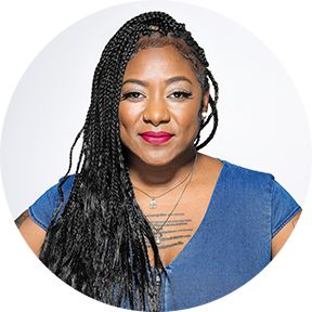 A portrait image of Alicia Garza