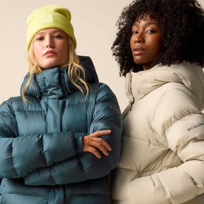 Two women in the Amaze Puff jackets.