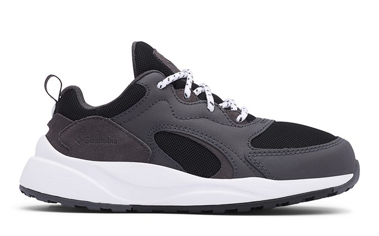 A black, gray, and white kids Pivot sneaker.