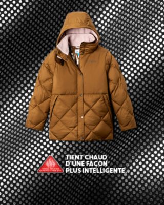 A hooded puffy parka. WARM SMARTER. 