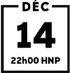 Calendar icon, December 14, 10PM PST