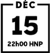 Calendar icon, December 15, 10PM PST