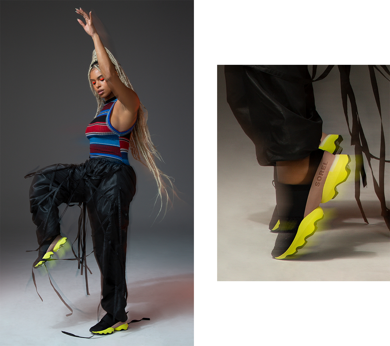 DJ Millie wearing Kinetic sneakers