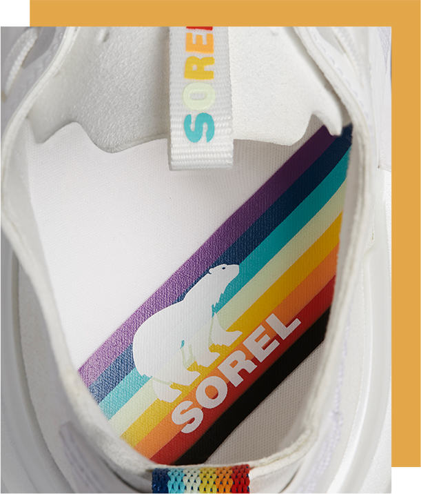 Rainbow colors in the footbed of the Pride Sneaker