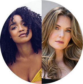A portrait image of AISHA DEE + MEGHANN FAHEY