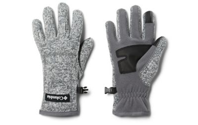 A pair of grey fleece Sweater Weather™ Gloves from Columbia Sportswear.