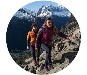 Two people hiking