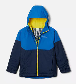 Close-up of a winter jacket for kids. 
