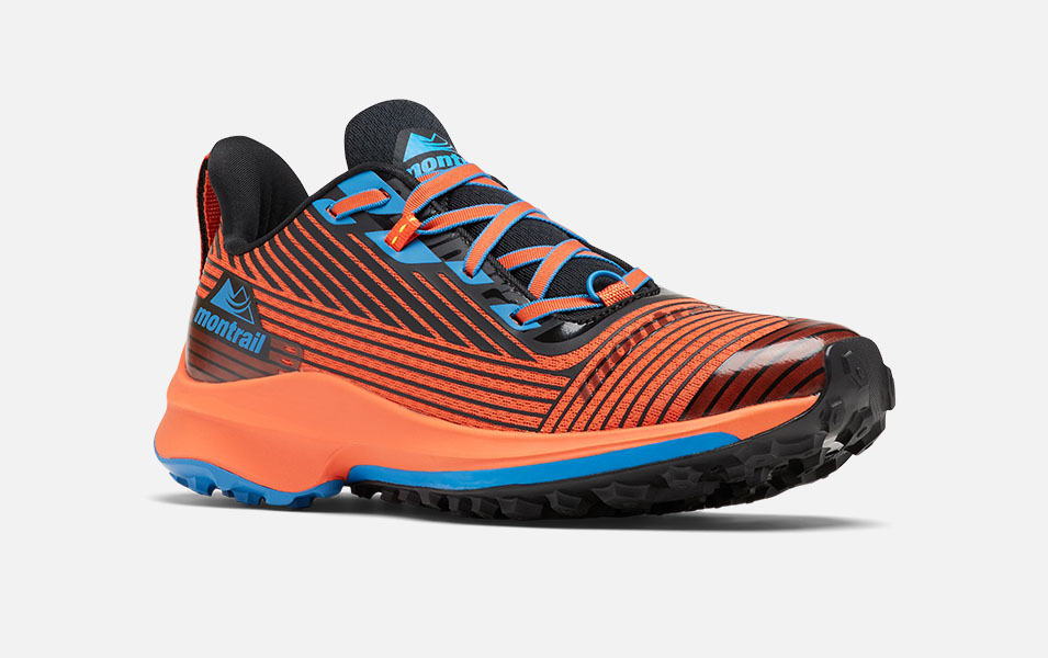 A product image of Columbia Sportswear’s Trinity AG trail running shoe set against a white background. 