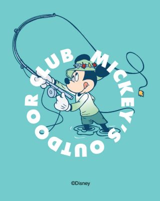 Mickey's Outdoor Club. Mickey Mouse catching a fish.