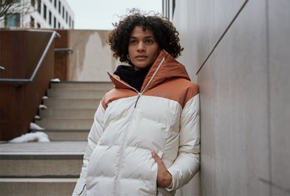 Long thin puffer outlet jacket