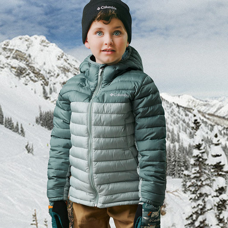 Boy in Columbia snow gear