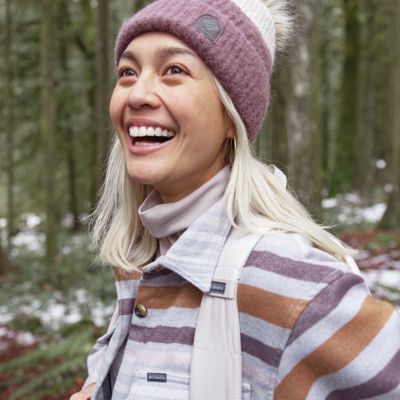 Woman in Columbia gear