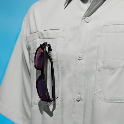 Right pocket showing sunglasses in the slim pocket.