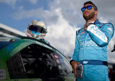 Columbia athlete and NASCAR driver Bubba Wallace gets ready for a race.