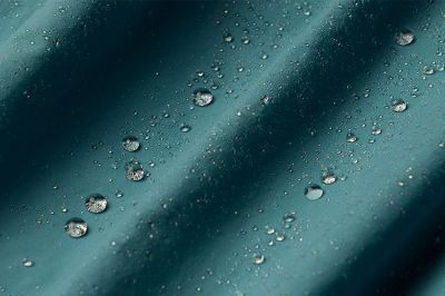 Close up of fabric showing how moisture rises to the surface of the fabric to evaporate.